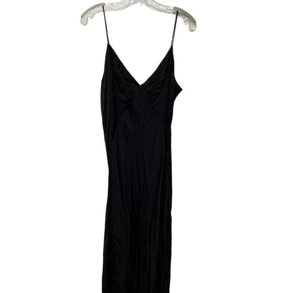 Aura Black Viscose Slip Dress L – Y2K Minimalist Style - Picture 1 of 4